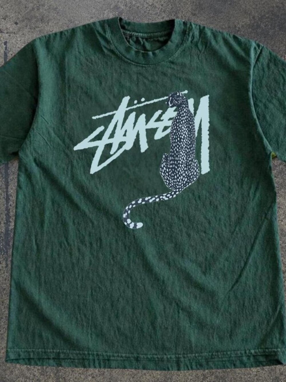 Stussy Leopard T-shirt Green